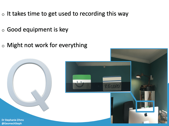 Screenshot from power point showing my ems, iMac and office corner. 