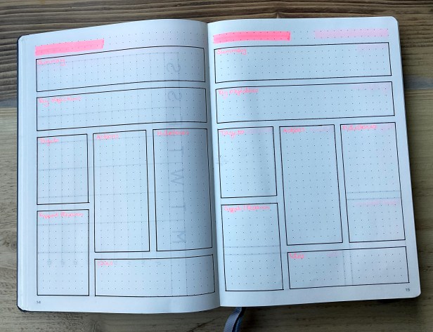Project planner layout. Different sized boxes to help pan a project e.g. Summary, Key objectives, Targets, Support, Actions, Milestones and wins.